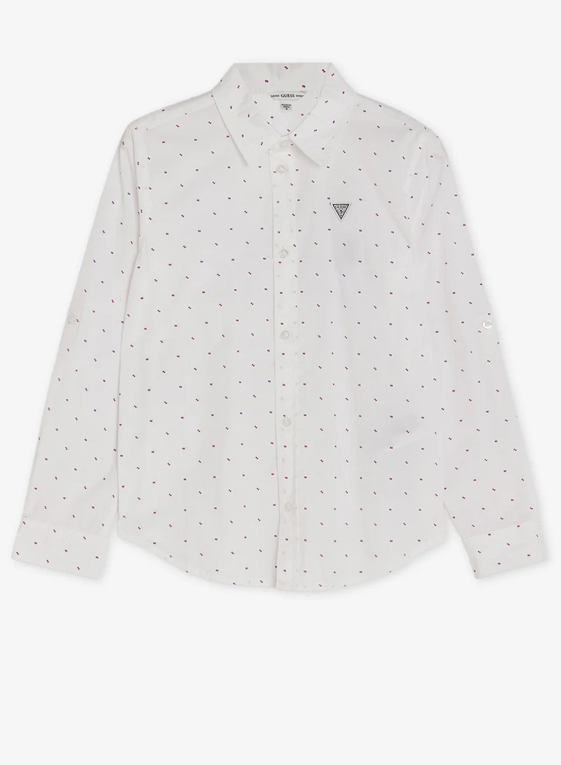 جس قميص بأكمام طويلة للشباب بقصة عادية